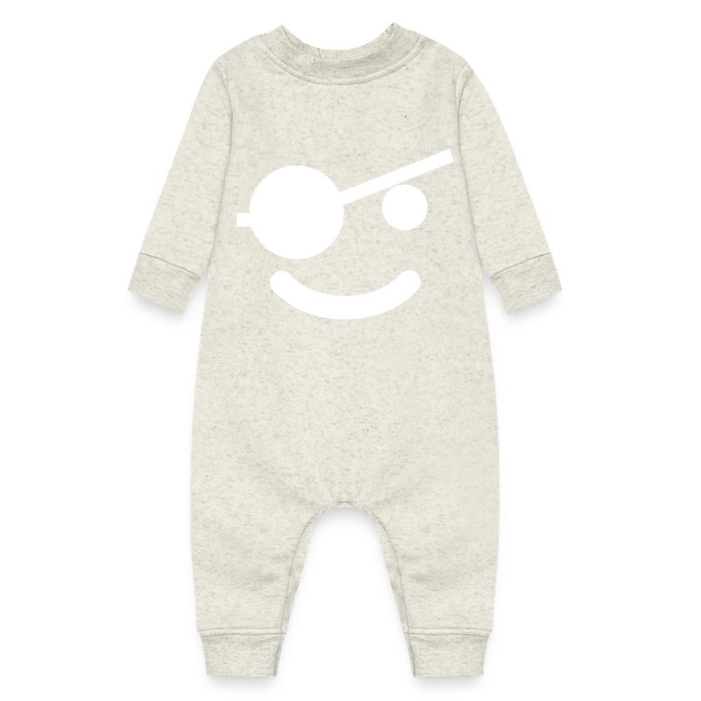 Arrr!!! Baby Fleece One Piece - heather oatmeal