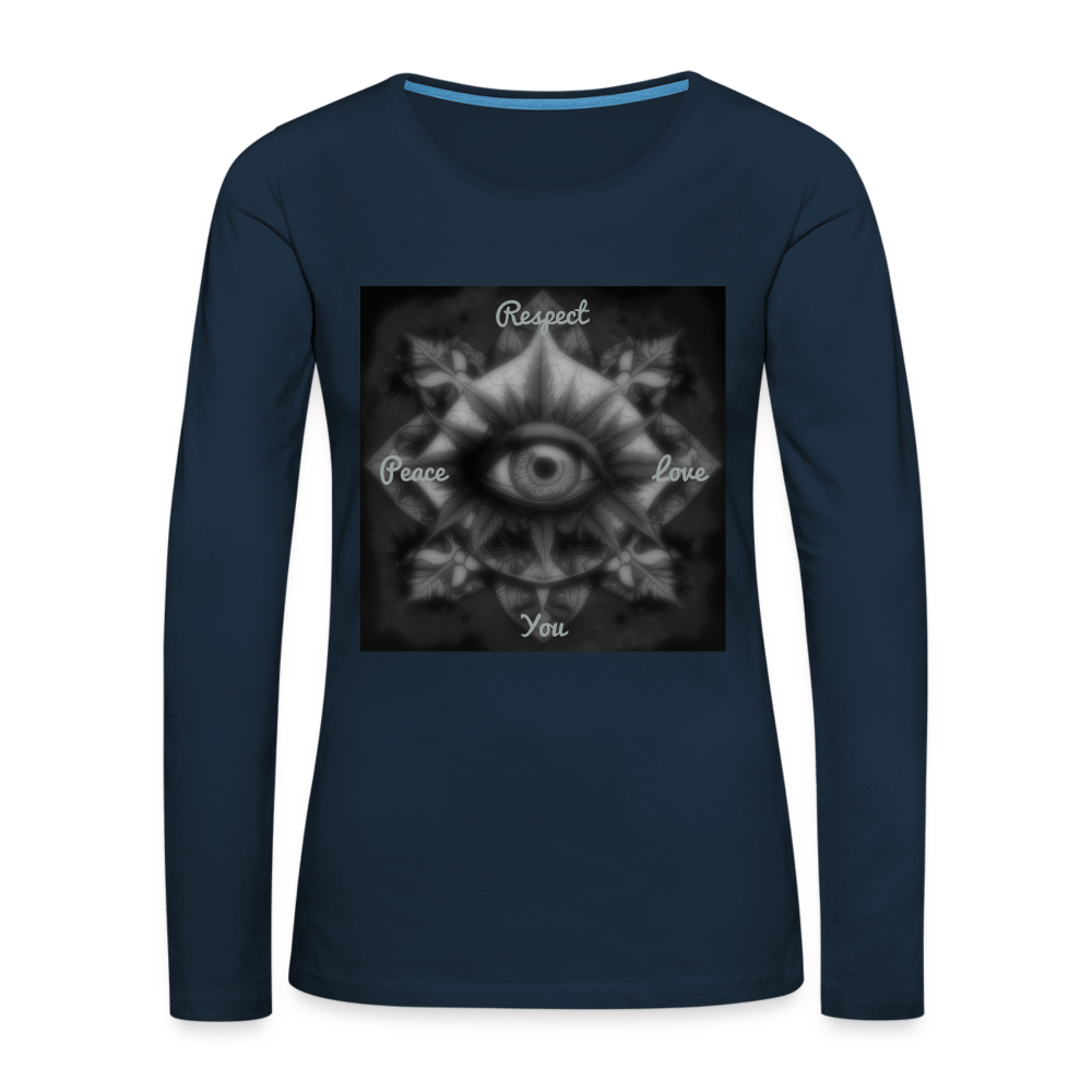 Respect Women's Premium Long Sleeve T-Shirt - deep navy