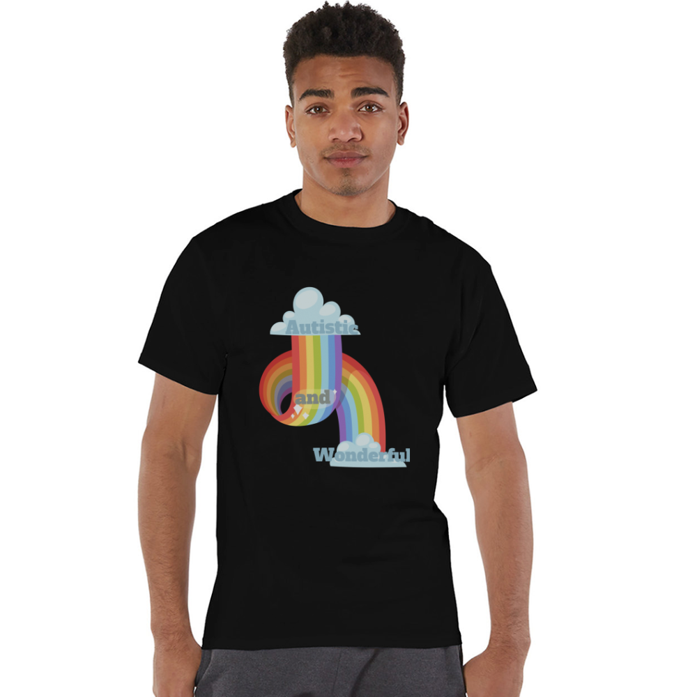 Autistic and Wonderful Champion Unisex T-Shirt - black