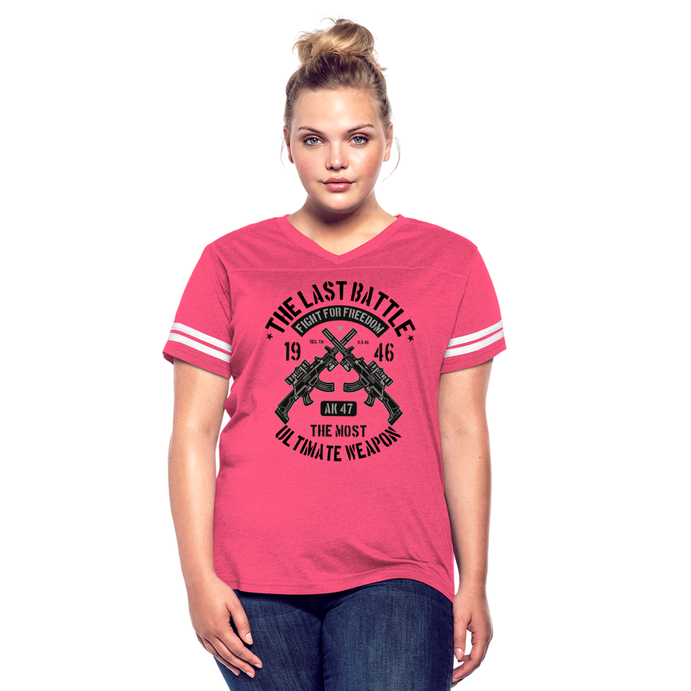 AK 47 Women's Cropped T-Shirt - vintage pink/white