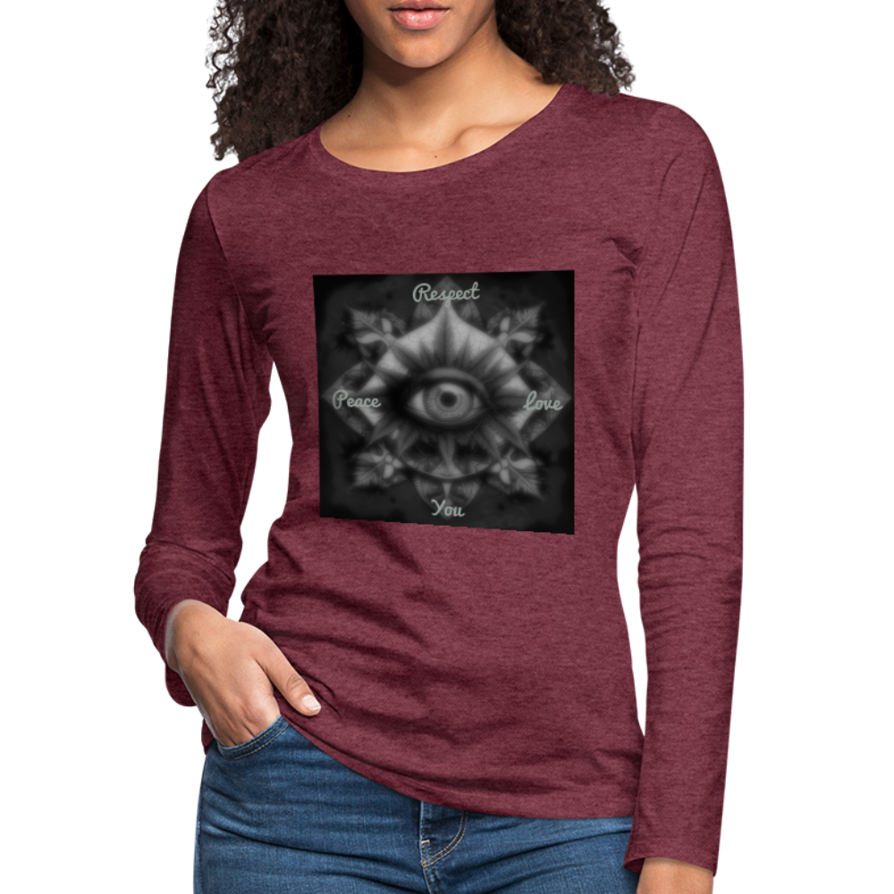 Respect Women's Premium Long Sleeve T-Shirt - heather burgundy
