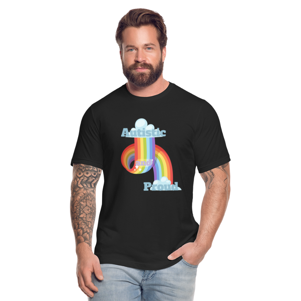 Autistic and Proud Unisex Jersey T-Shirt | Bella + Canvas - black