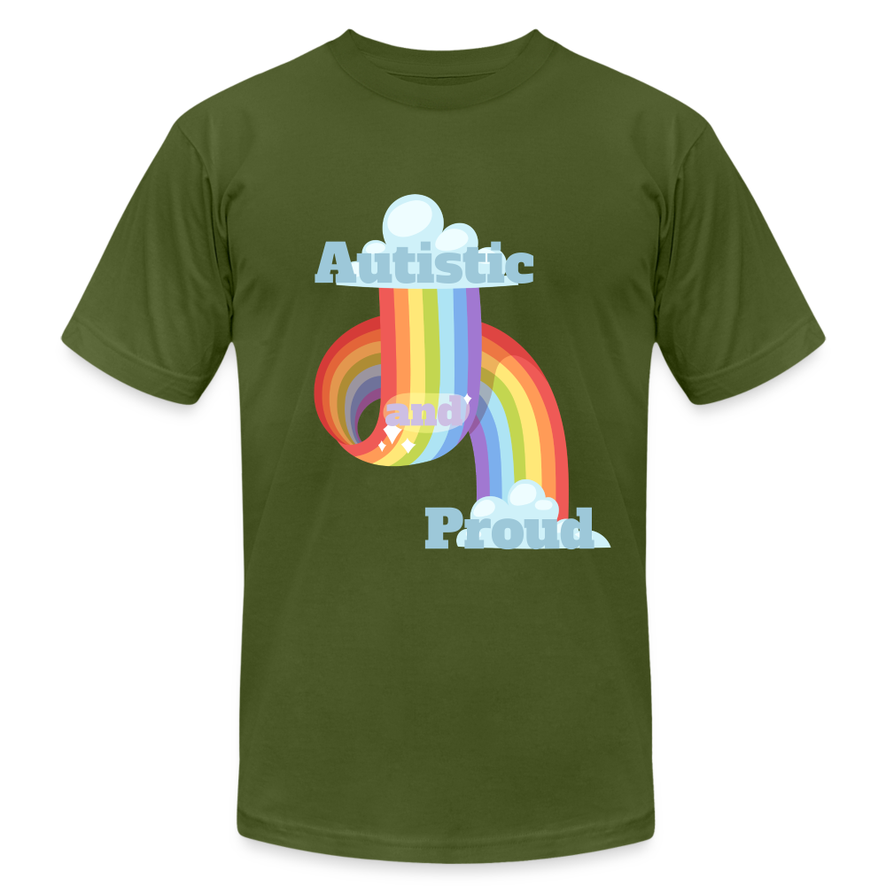 Autistic and Proud Unisex Jersey T-Shirt | Bella + Canvas - olive
