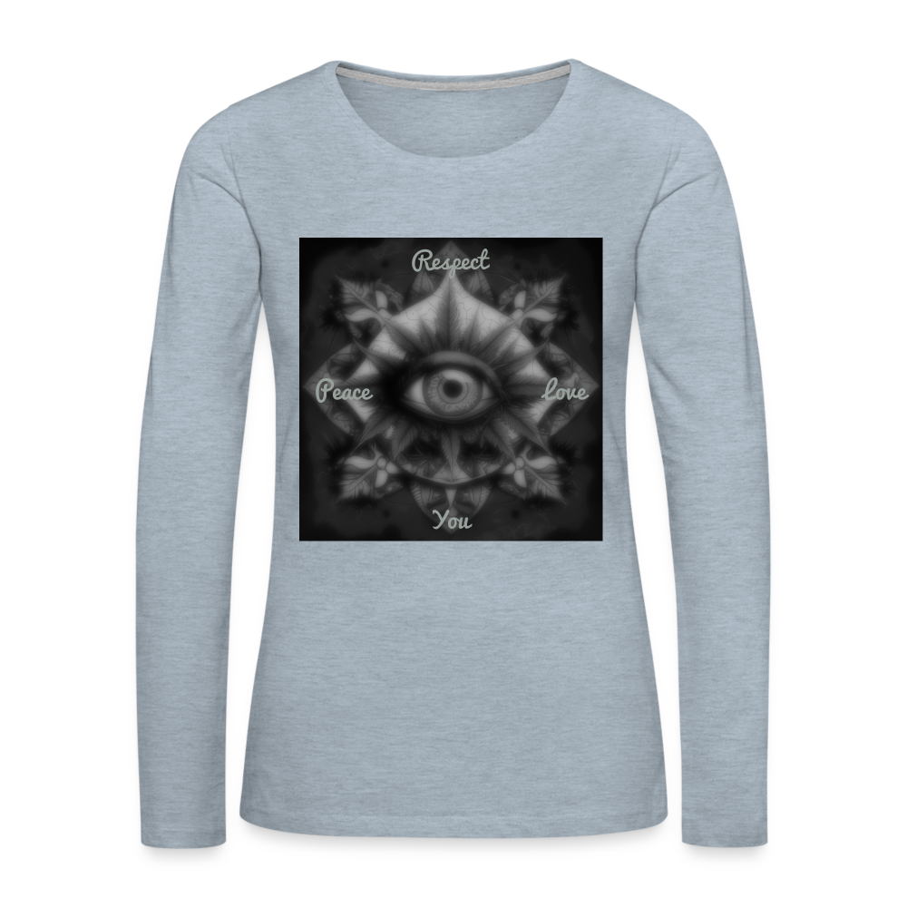 Respect Women's Premium Long Sleeve T-Shirt - heather ice blue