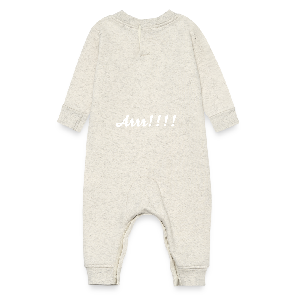 Arrr!!! Baby Fleece One Piece - heather oatmeal