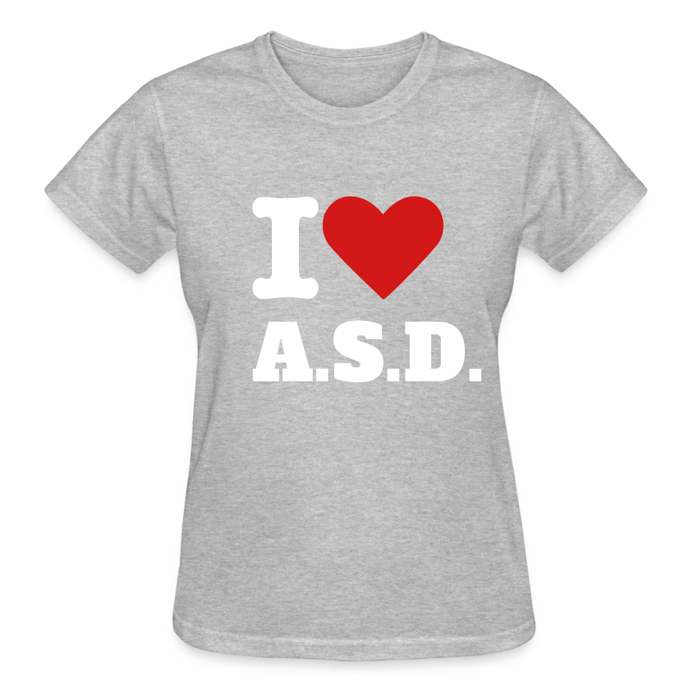 Autism Love Gildan Ultra Cotton Ladies T-Shirt - heather gray