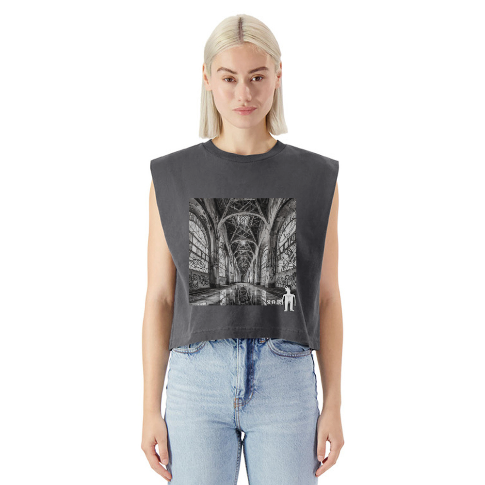 LoL So Cute Women's Cropped T-Shirt - faded black