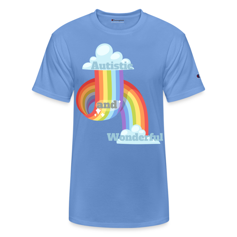 Autistic and Wonderful Champion Unisex T-Shirt - sky blue