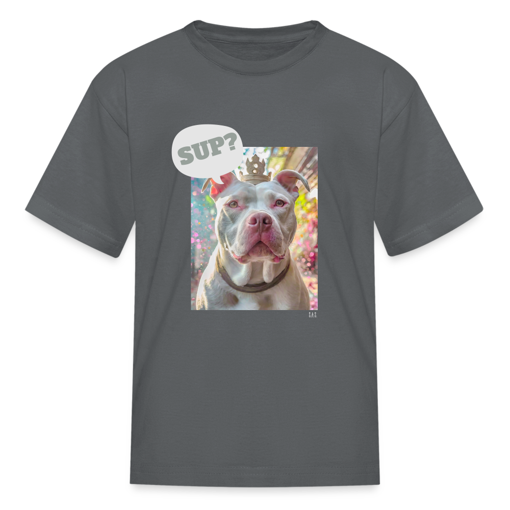 King Poochie Kids' T-Shirt - charcoal