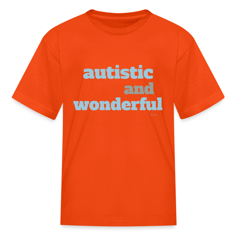 Autistic and Wonderful Kids' T-Shirt | Fruit of the Loom 3931B - orange
