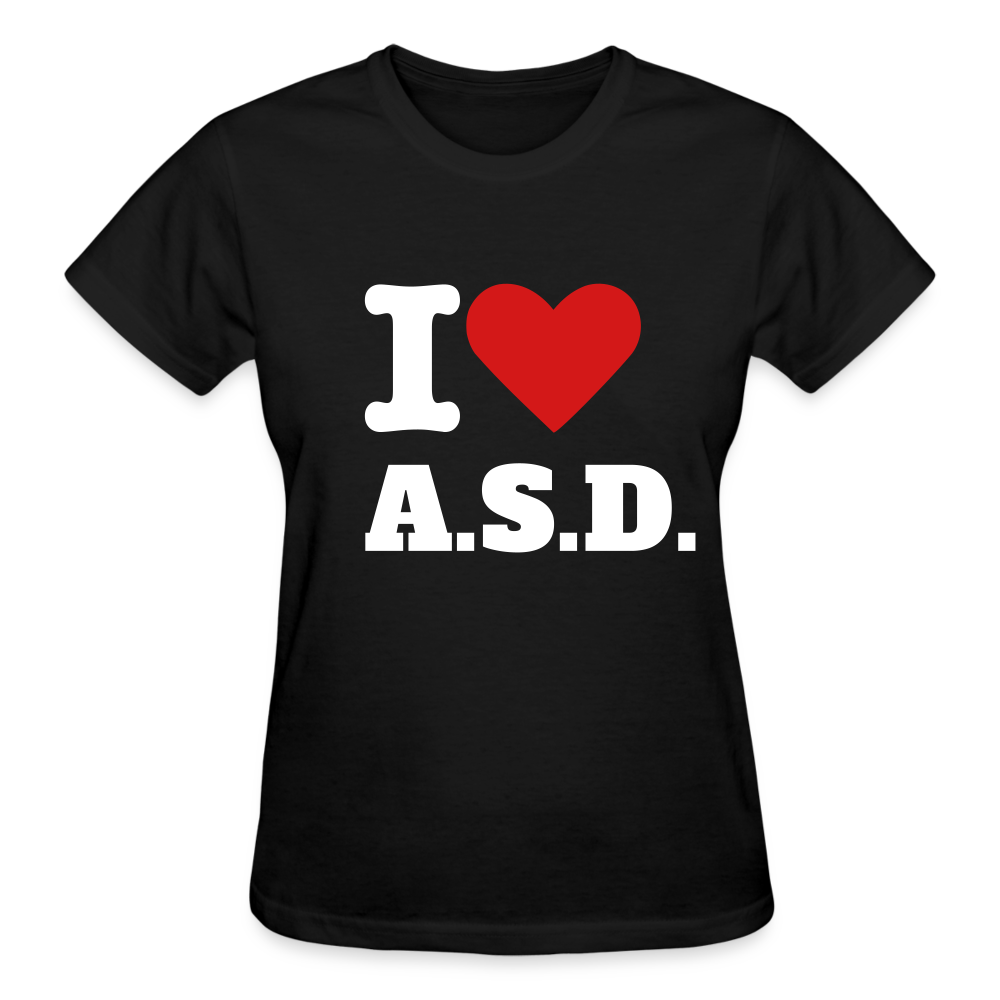 Autism Love Gildan Ultra Cotton Ladies T-Shirt - black