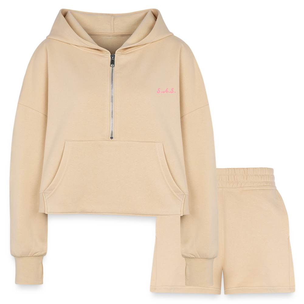 A piggie once told me Women’s Cropped Hoodie & Jogger Short Set - nude