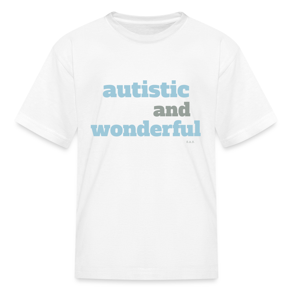 Autistic and Wonderful Kids' T-Shirt | Fruit of the Loom 3931B - white