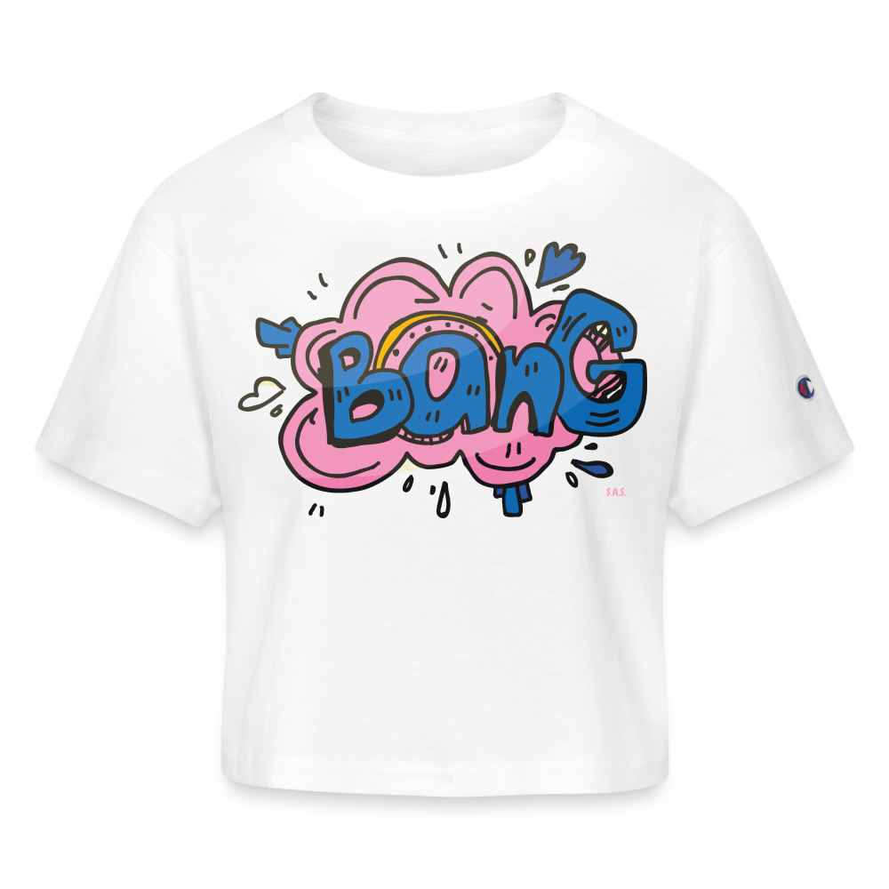 Bang Bang Champion Women’s Cropped T-Shirt - white