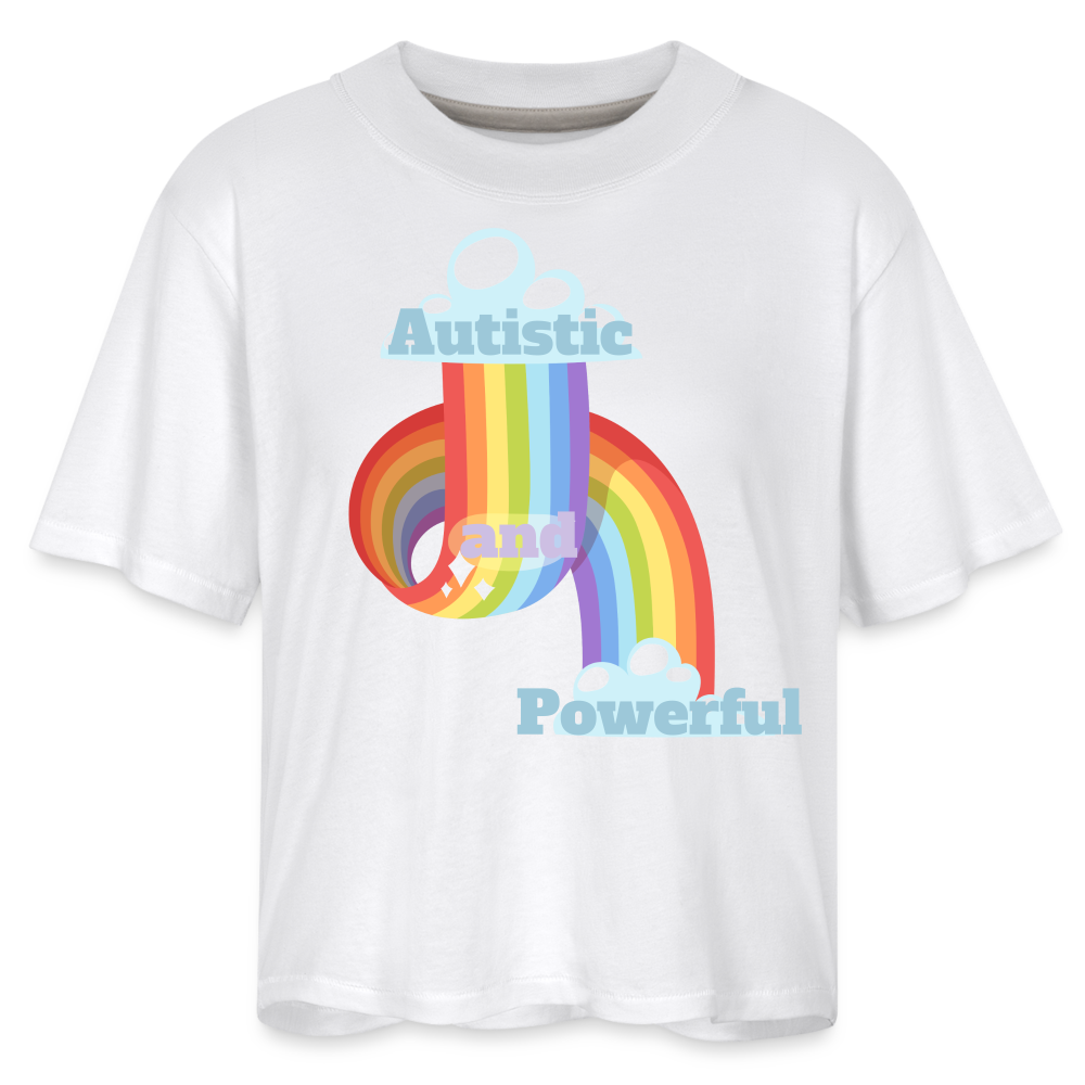 Autistic and Wonderful Women's Boxy Tee - white