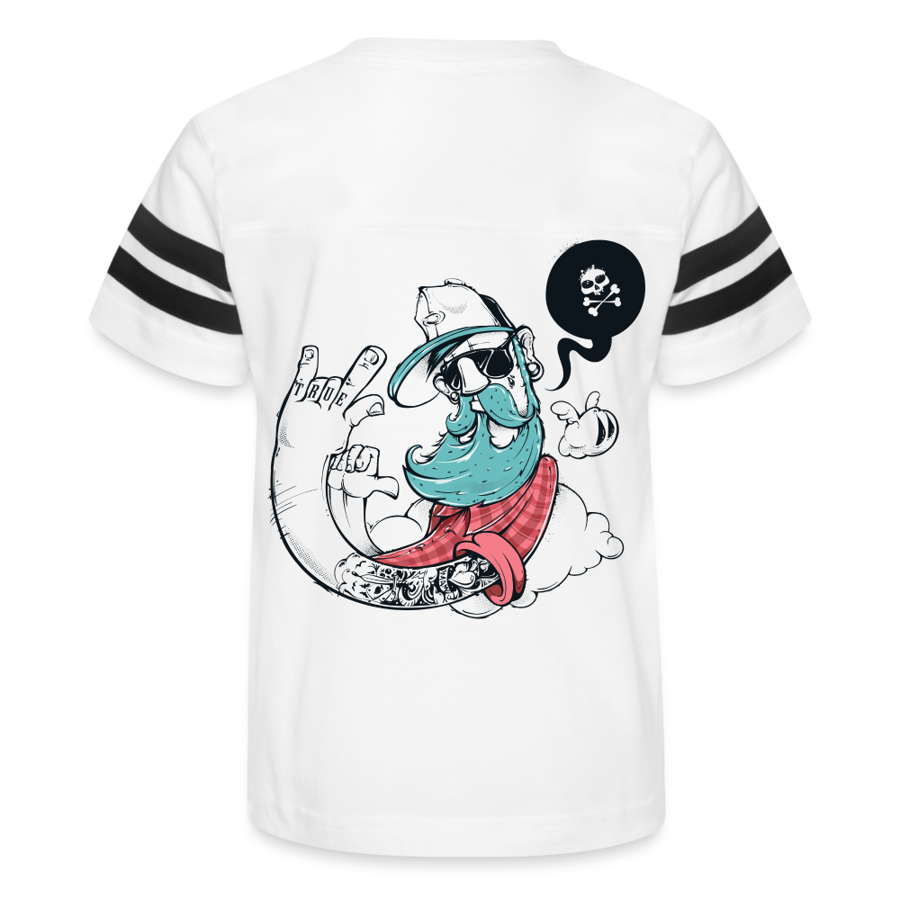 Be Cool Man Kid's Football Tee - white/black