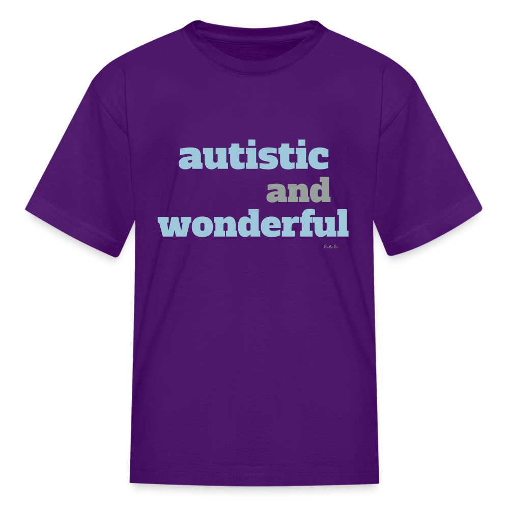 Autistic and Wonderful Kids' T-Shirt | Fruit of the Loom 3931B - purple
