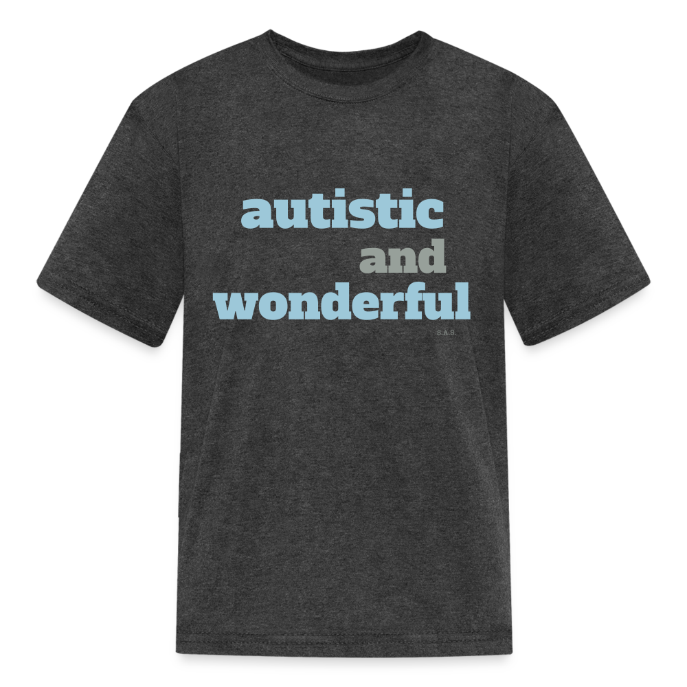Autistic and Wonderful Kids' T-Shirt | Fruit of the Loom 3931B - heather black