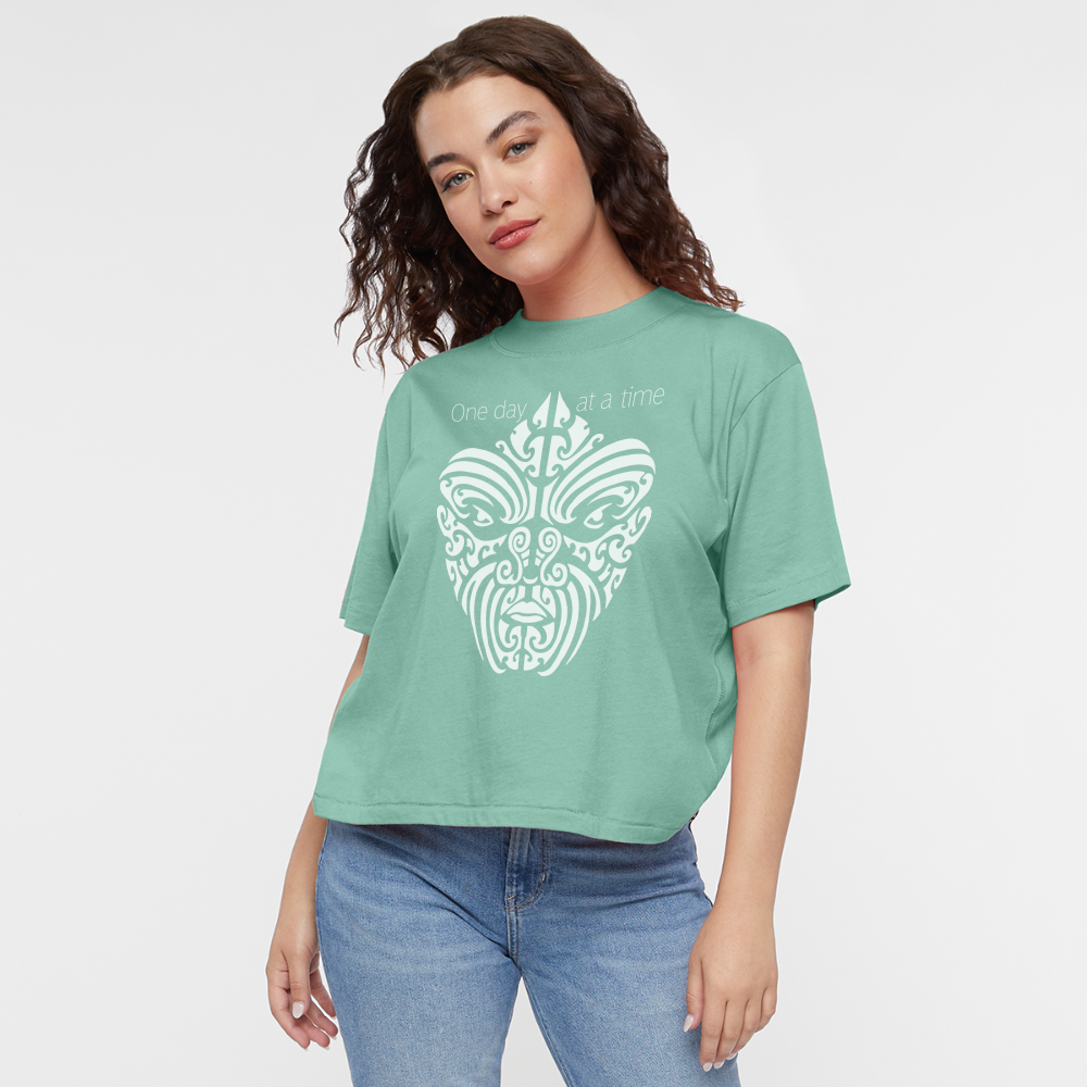 Tribal Face Women's Boxy Tee - saltwater