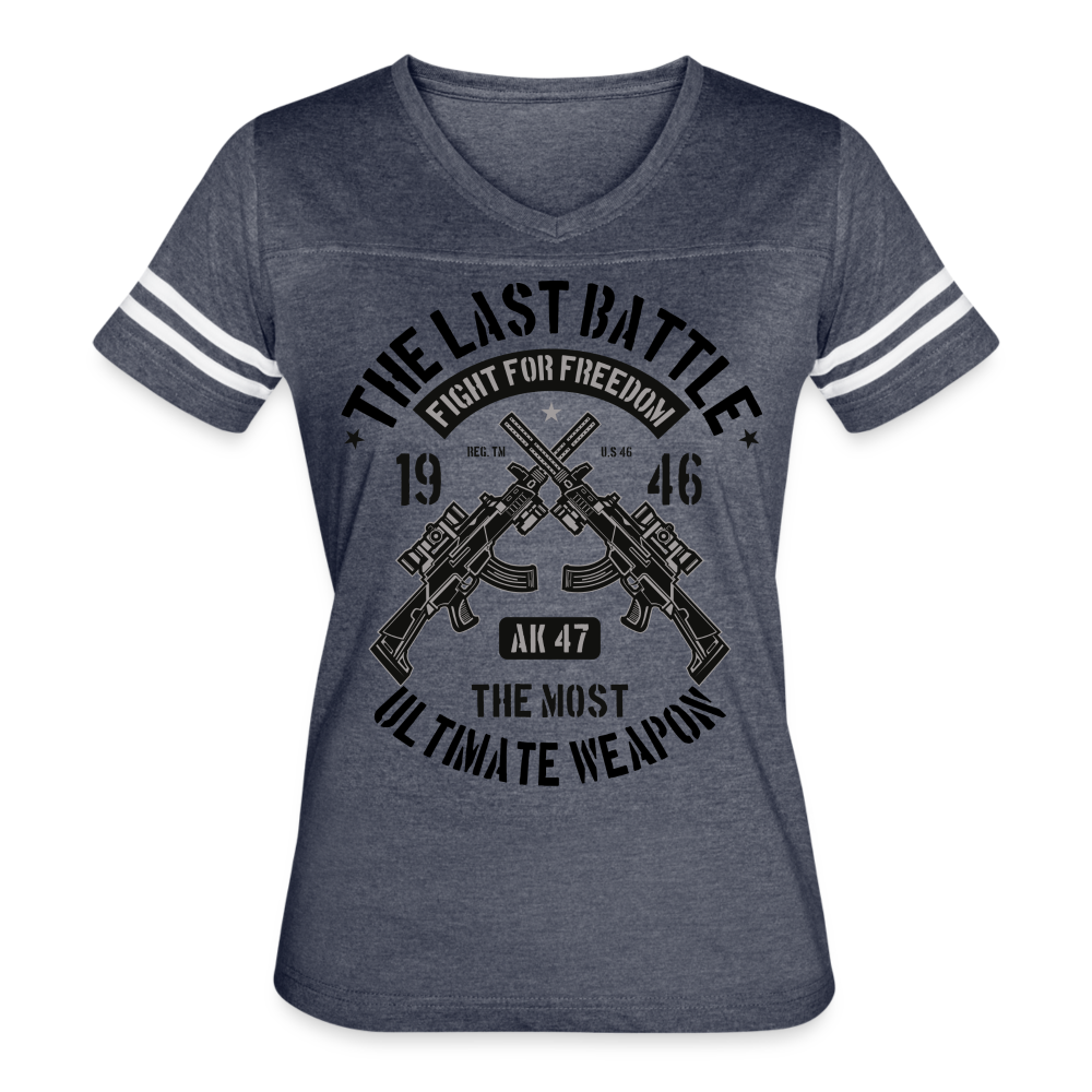AK 47 Women's Cropped T-Shirt - vintage navy/white