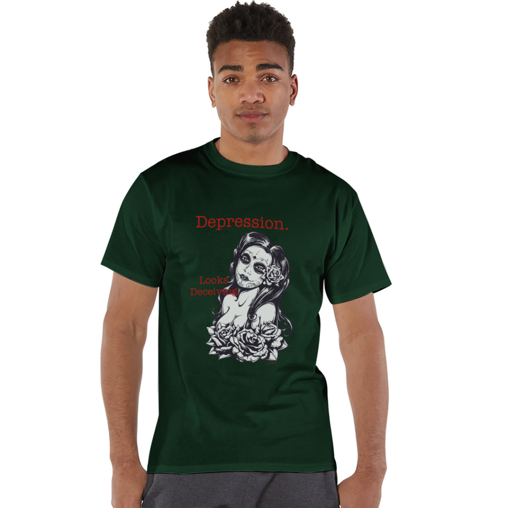 Never Judge Champion Unisex T-Shirt - Dark Green