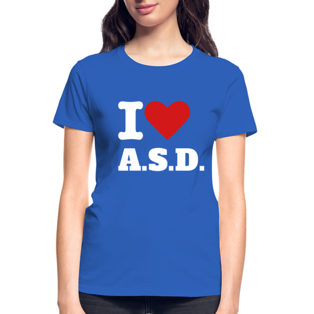 Autism Love Gildan Ultra Cotton Ladies T-Shirt - royal blue