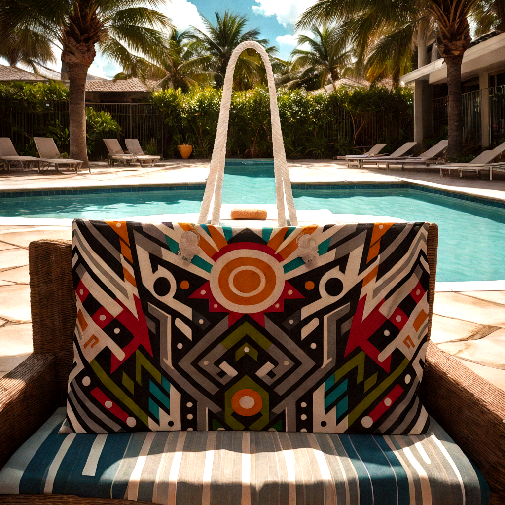 Weekender Bag Tote - Oversized Durable Beach or Town Travel Bag with Rope Handles