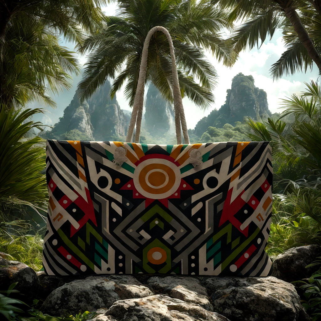 Weekender Bag Tote - Oversized Durable Beach or Town Travel Bag with Rope Handles