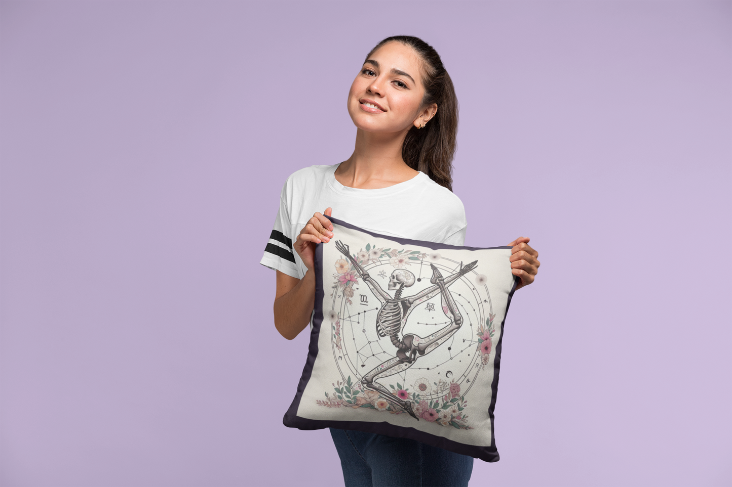 Astrological Skeleton Decorative Pillowcase