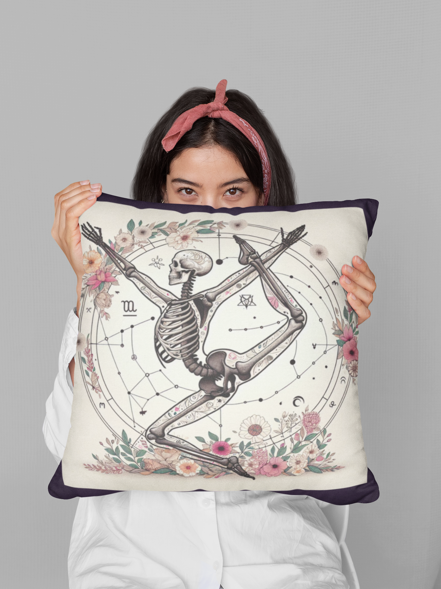 Astrological Skeleton Decorative Pillowcase
