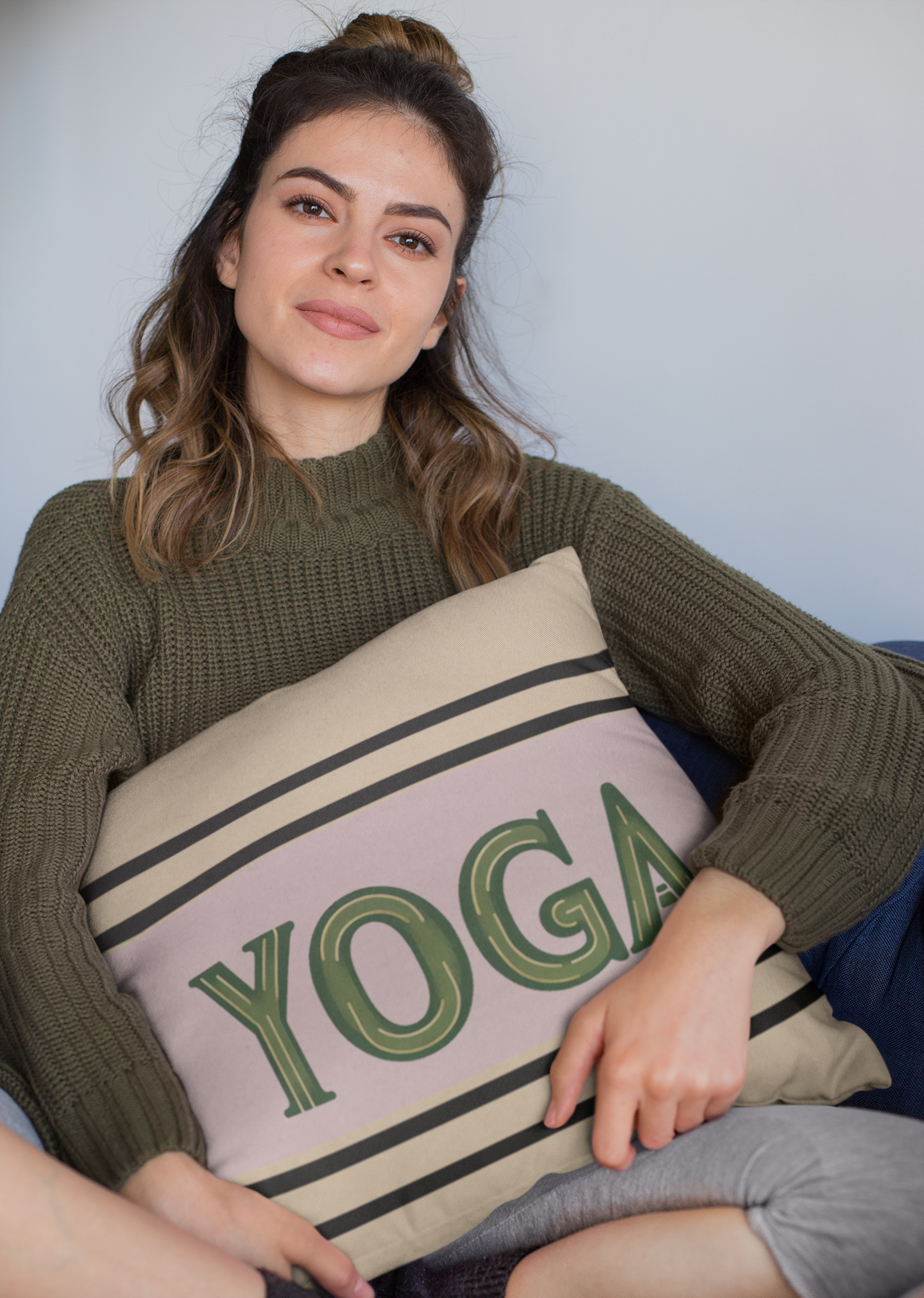 Yoga Inspired Square Pillow - Cozy Home Decor