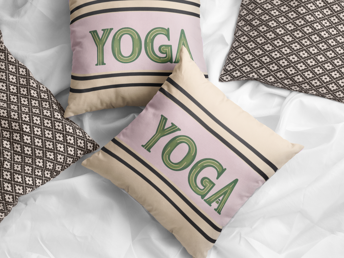 Yoga Inspired Square Pillow - Cozy Home Decor