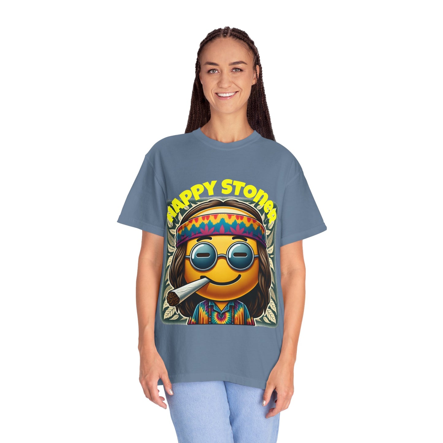Happy Stoner Unisex Garment-Dyed T-Shirt | Chill Vibe Tee for Budding Enthusiasts
