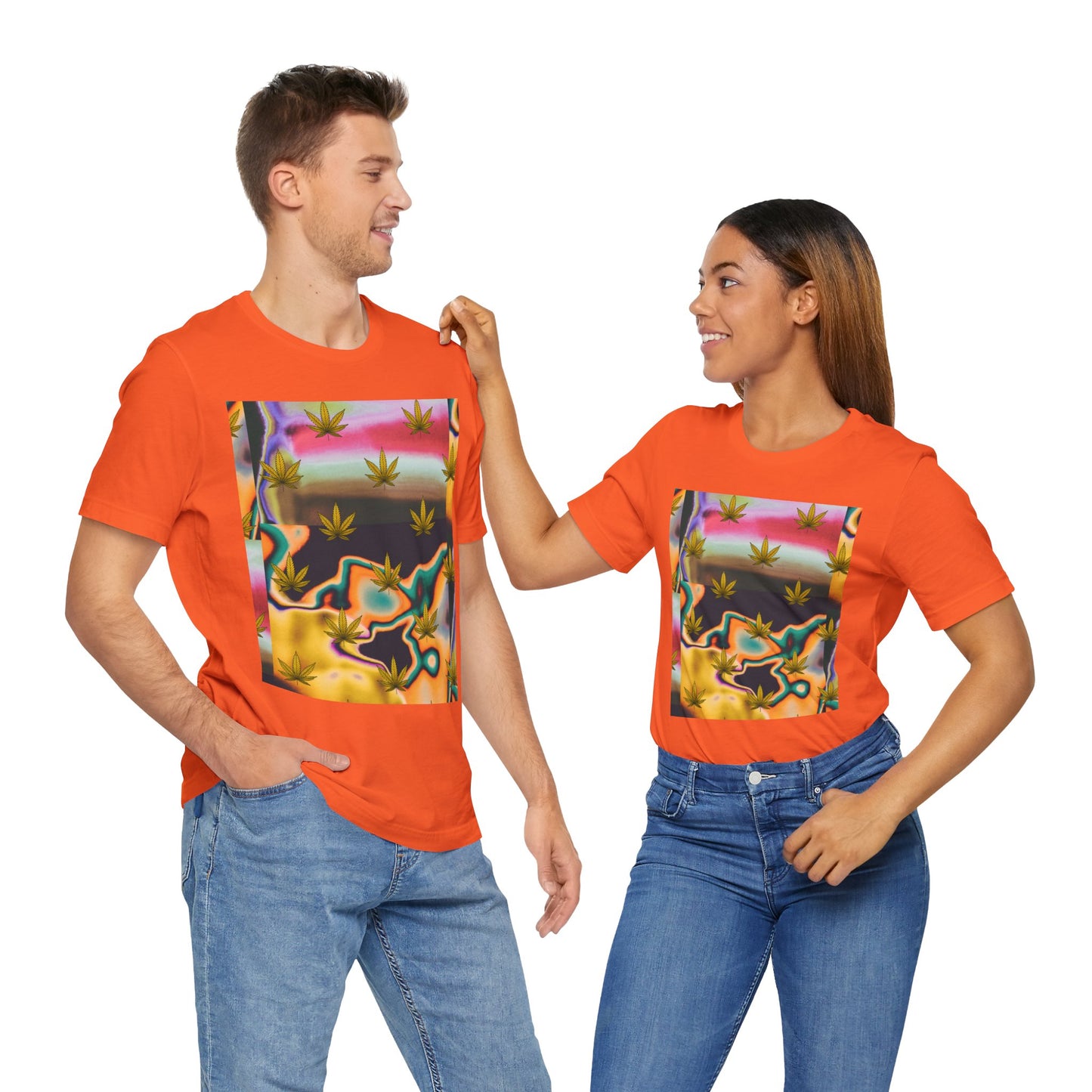Vibrant Leaf Graphic Tee - Unisex Jersey Short Sleeve T-Shirt