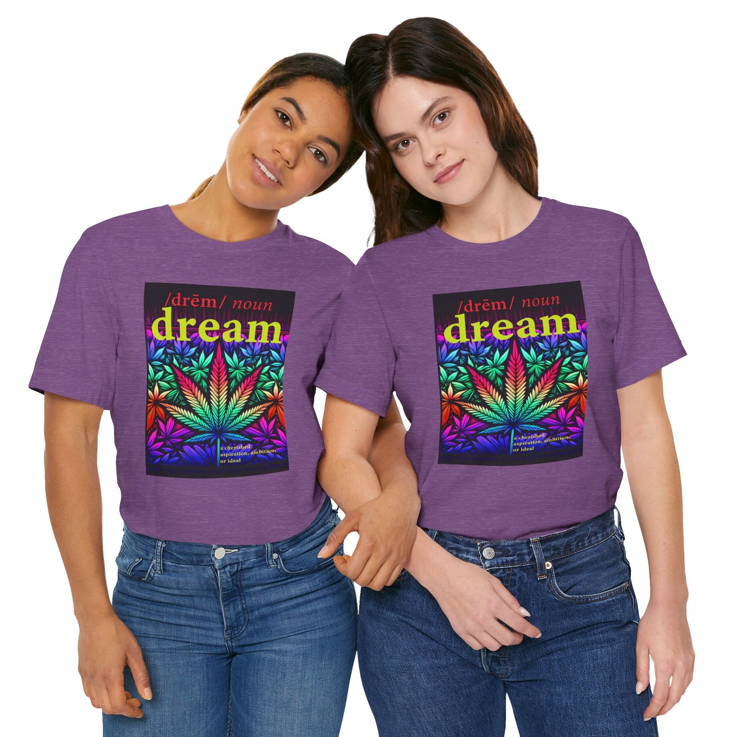 Dream Inspired Unisex Jersey Tee - Vibrant Cannabis Graphic T-Shirt