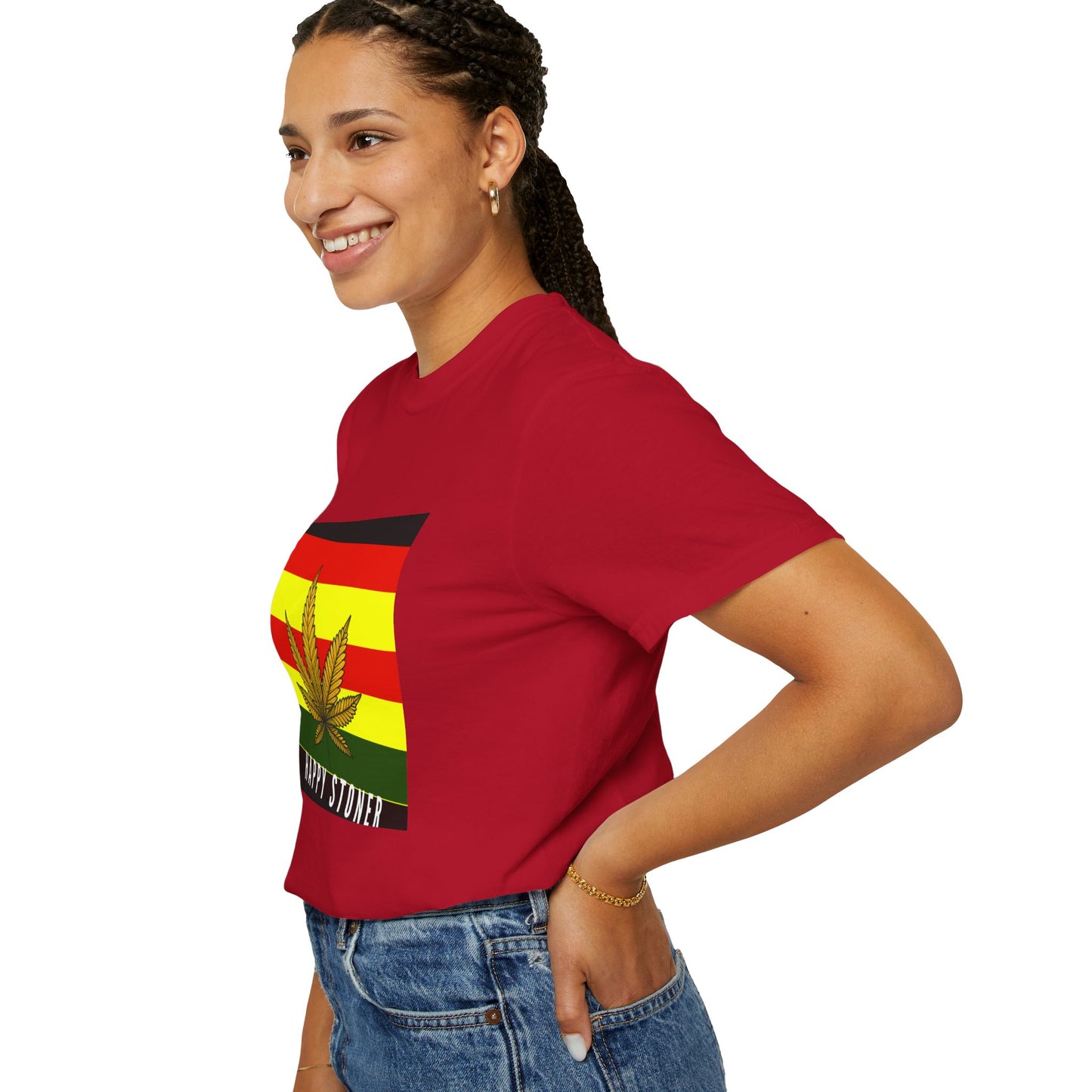 Happy Stoner Unisex Garment-Dyed T-shirt - Chill Vibes for Cannabis Enthusiasts