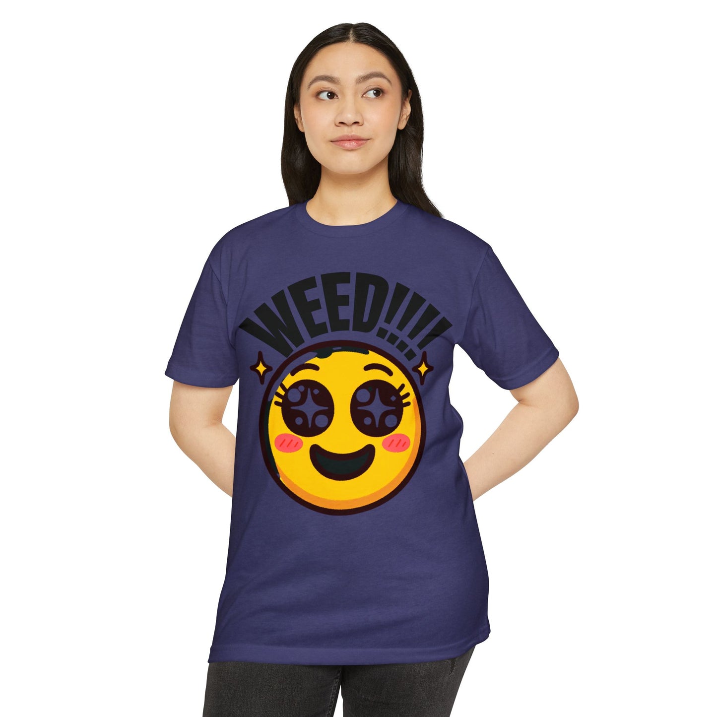 Fun Weed Smiley Face T-Shirt for Cannabis Lovers