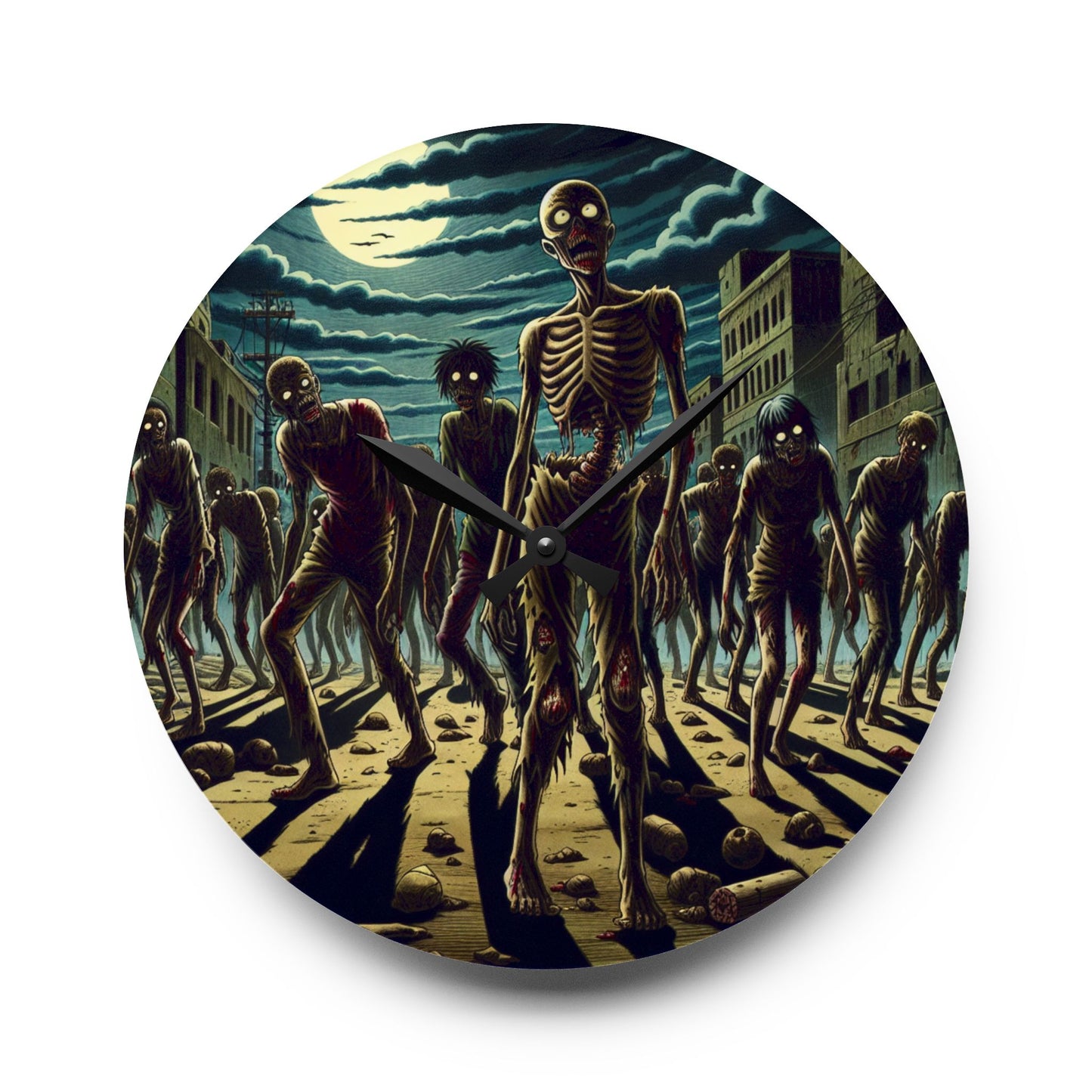 Yummy Zombies Acrylic Wall Clock