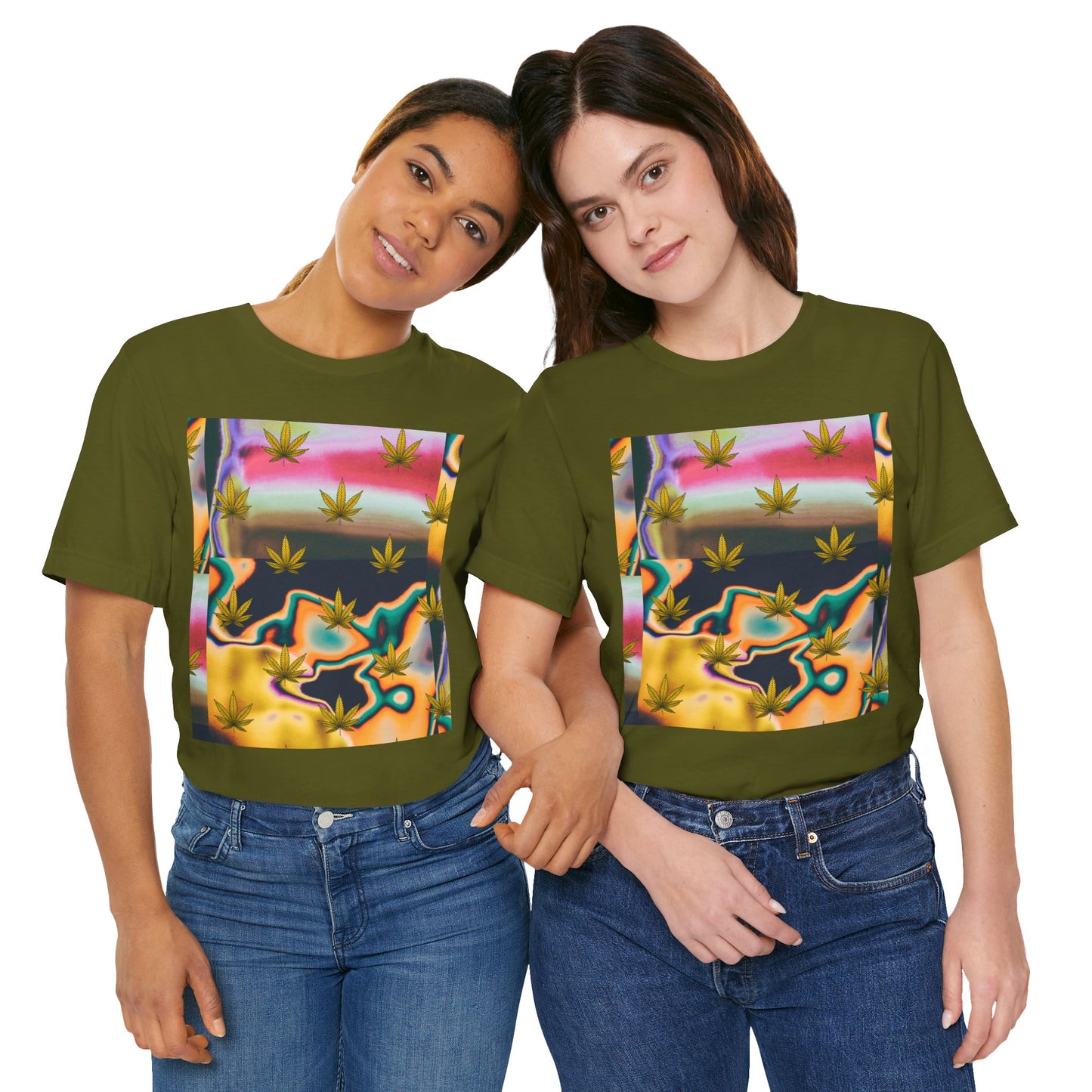 Vibrant Leaf Graphic Tee - Unisex Jersey Short Sleeve T-Shirt