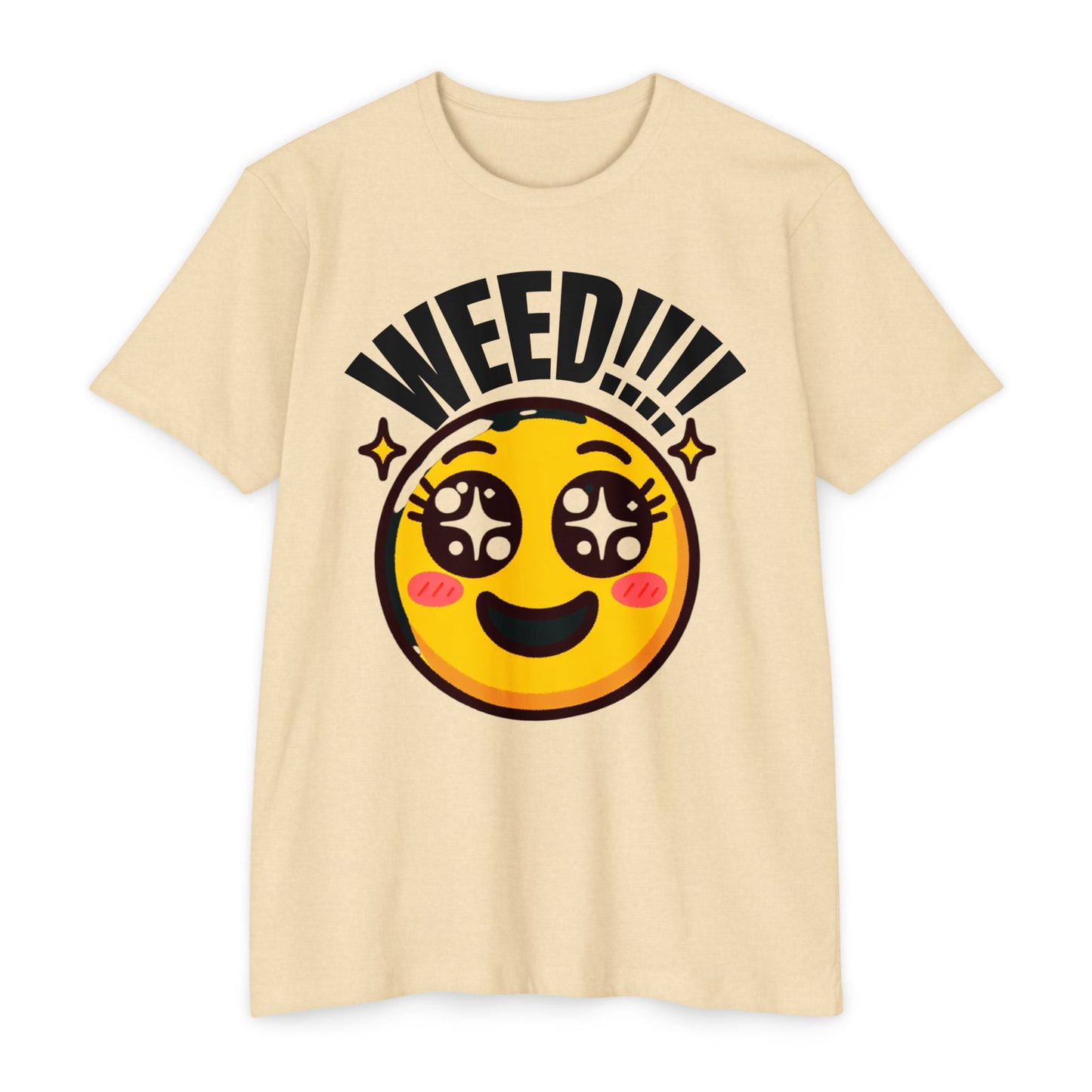 Fun Weed Smiley Face T-Shirt for Cannabis Lovers