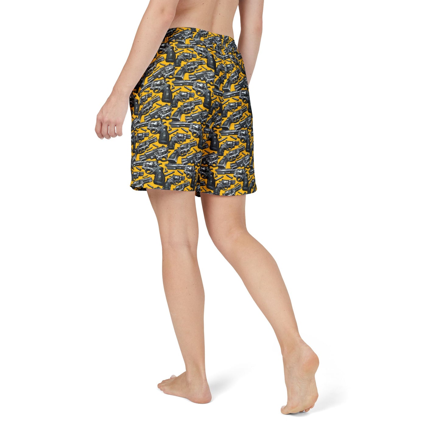 Fun Gun Print Unisex Swim Shorts - Stylish Beachwear for Summer Vibes