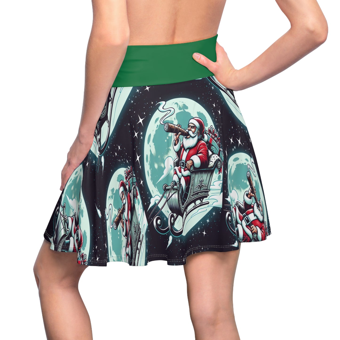 Chill with Santa Women's Skater Skirt (AOP)