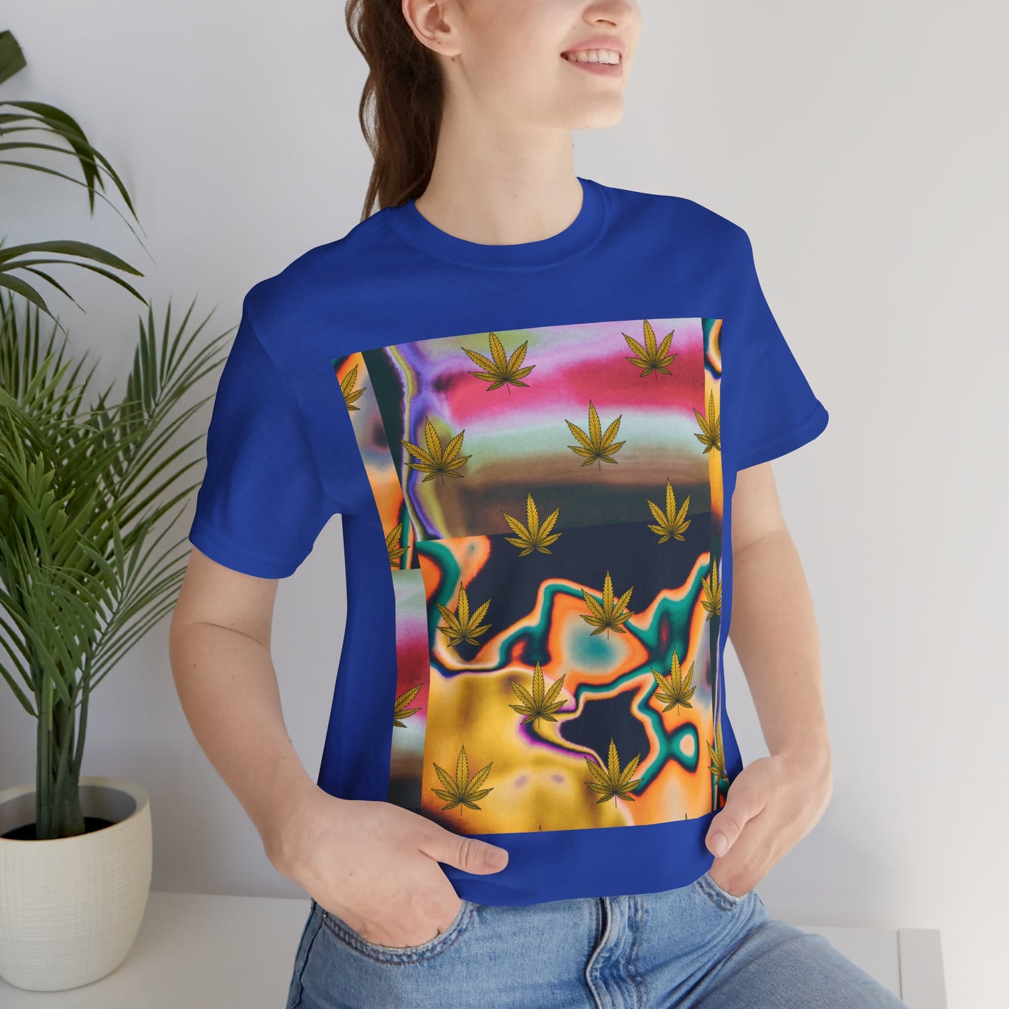 Vibrant Leaf Graphic Tee - Unisex Jersey Short Sleeve T-Shirt