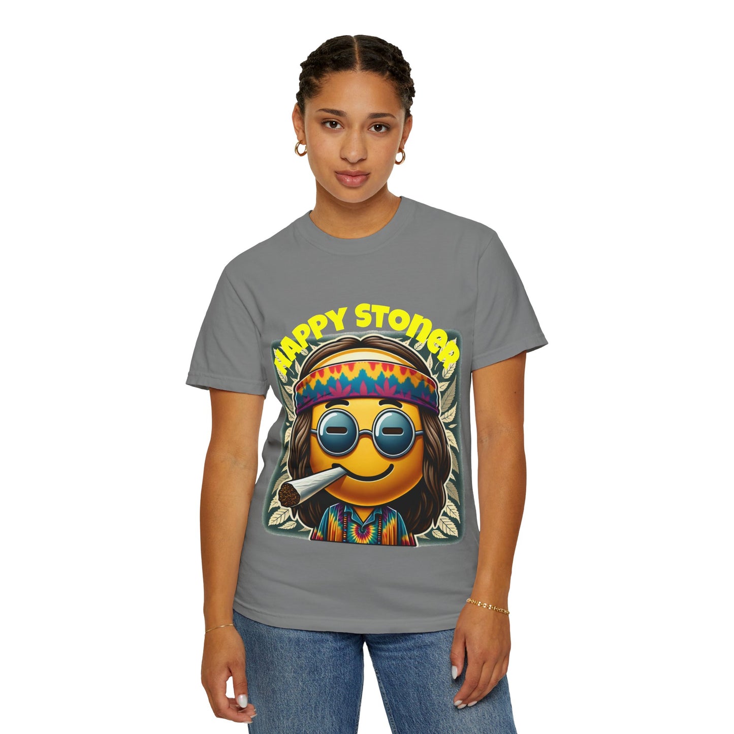 Happy Stoner Unisex Garment-Dyed T-Shirt | Chill Vibe Tee for Budding Enthusiasts