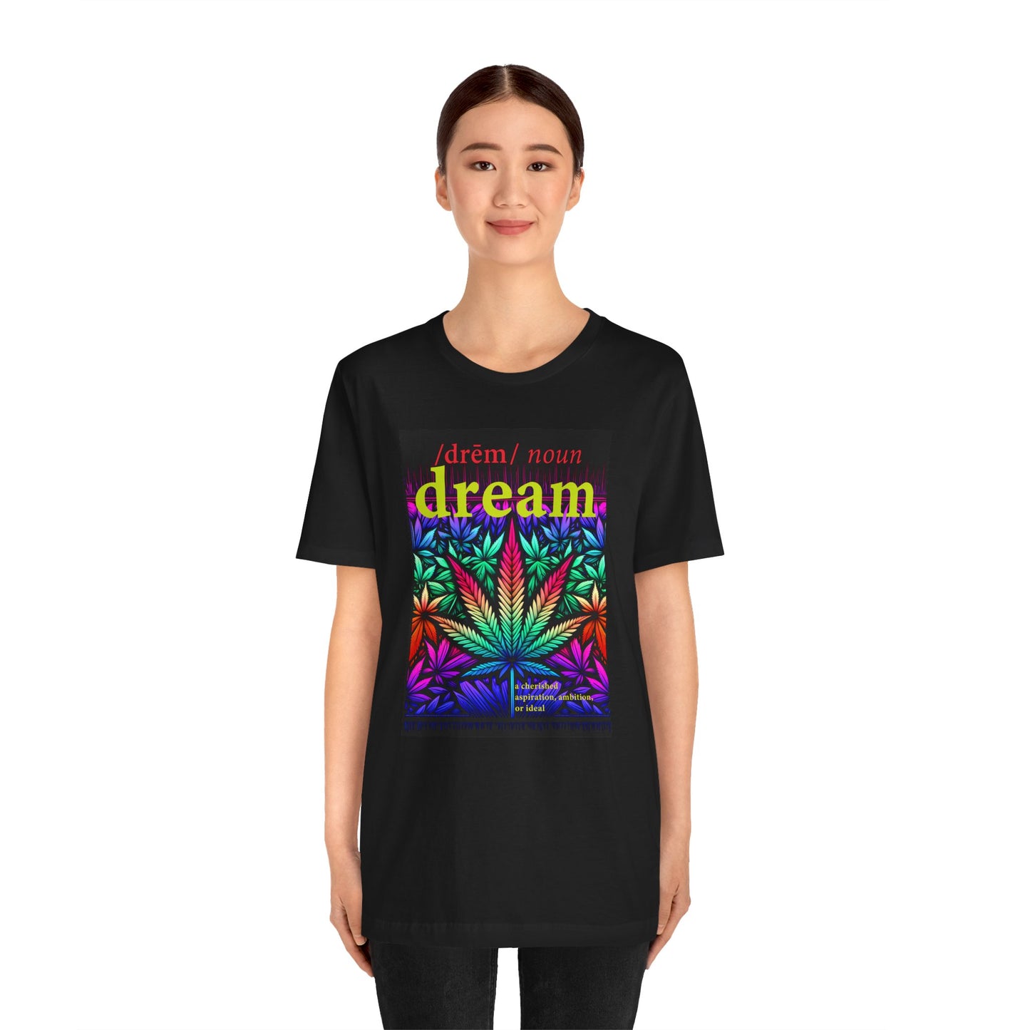 Dream Inspired Unisex Jersey Tee - Vibrant Cannabis Graphic T-Shirt