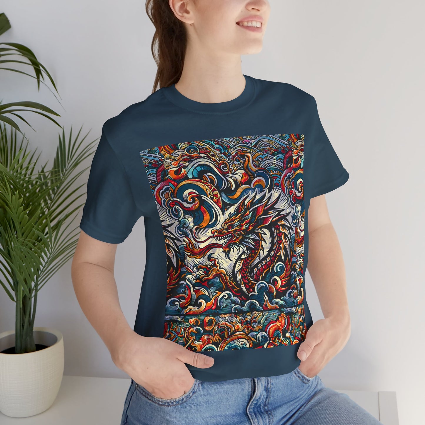 Vibrant Dragon Graphic Tee - Unisex Jersey Short Sleeve Shirt