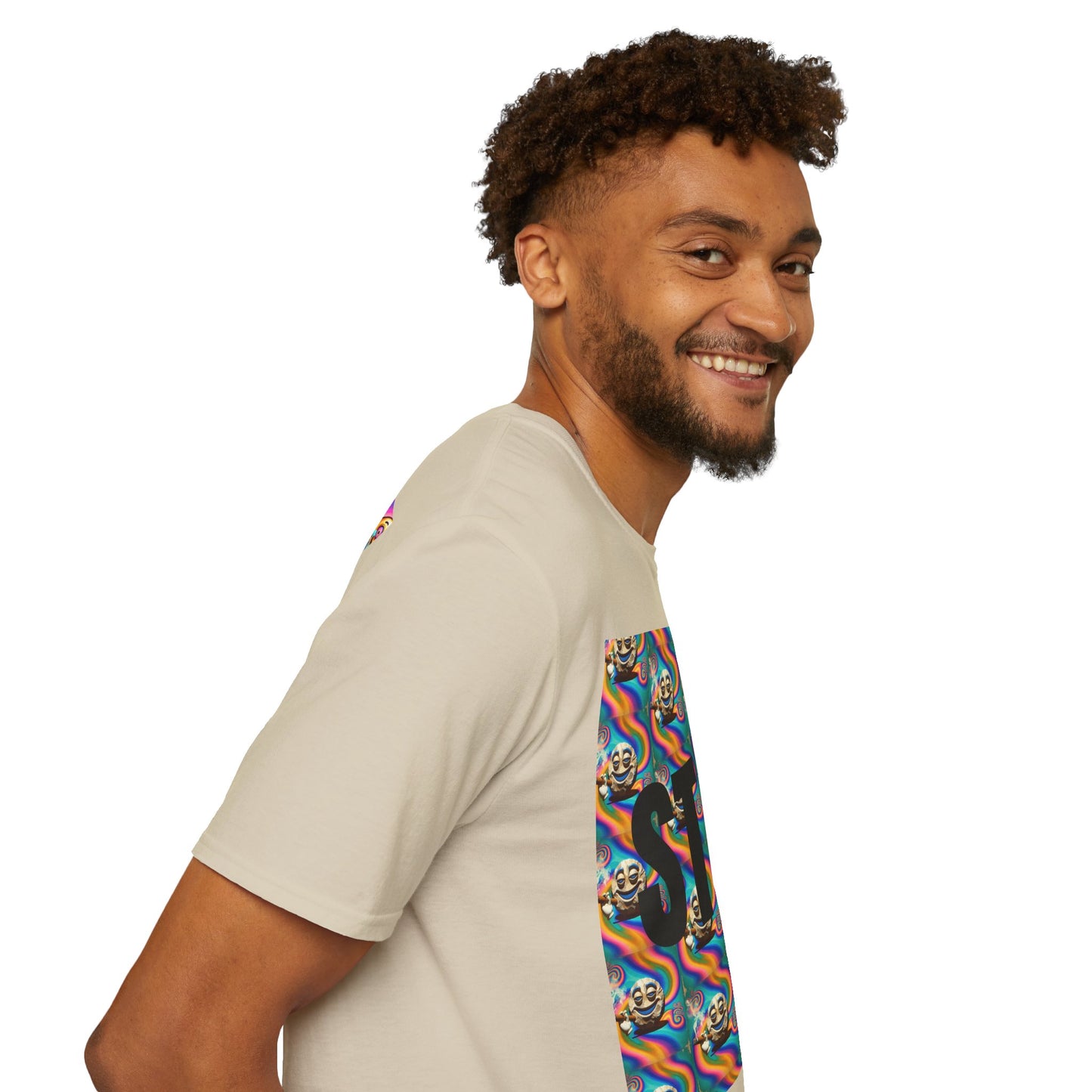 Stay Stoned Unisex Softstyle T-Shirt - Retro Vibe Graphic Tee for Fun Gatherings