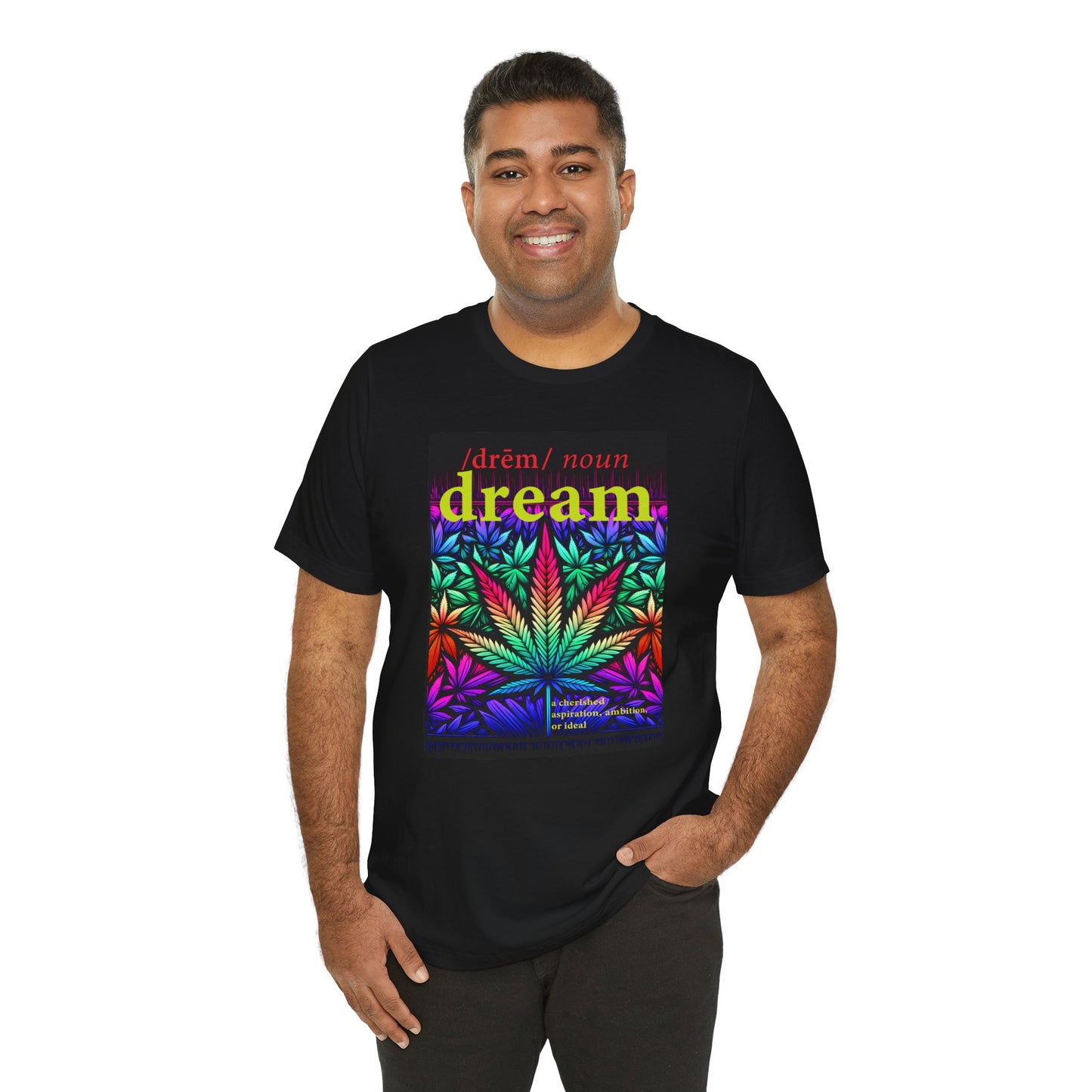 Dream Inspired Unisex Jersey Tee - Vibrant Cannabis Graphic T-Shirt