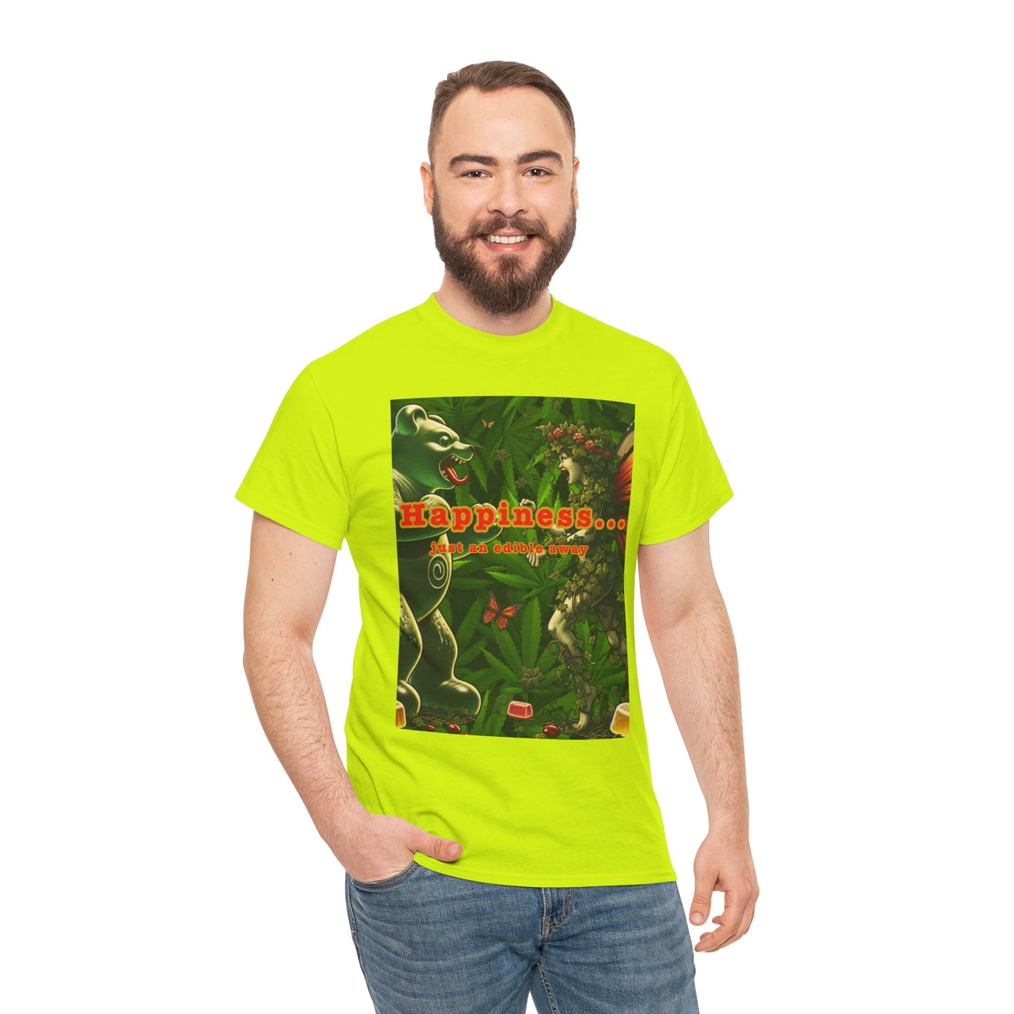 Happiness Jungle Unisex Heavy Cotton Tee, Graphic T-Shirt, Nature Lover Gift, Summer Wardrobe Essential, Unisex Casual Wear