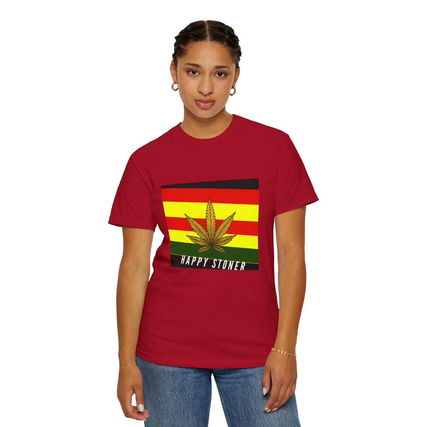 Happy Stoner Unisex Garment-Dyed T-shirt - Chill Vibes for Cannabis Enthusiasts